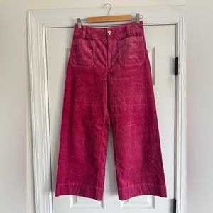 Maeve Collette Anthropologie pink corduroy pants
